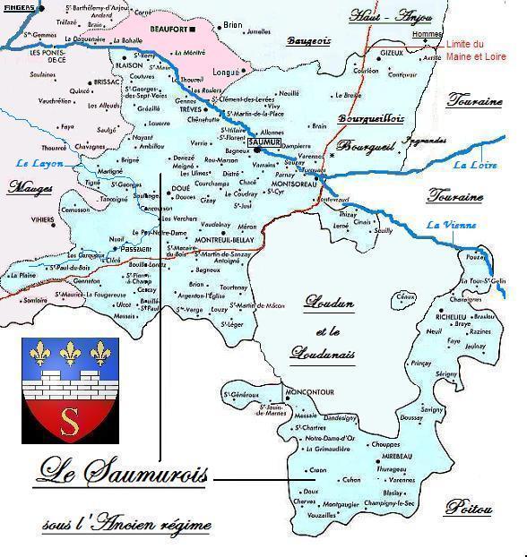 Carte du Saumurois sous l'ancien régime